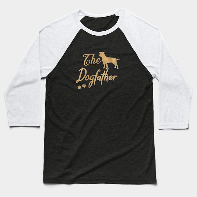 American Staffordshire Terrier Dogfather Baseball T-Shirt by JollyMarten